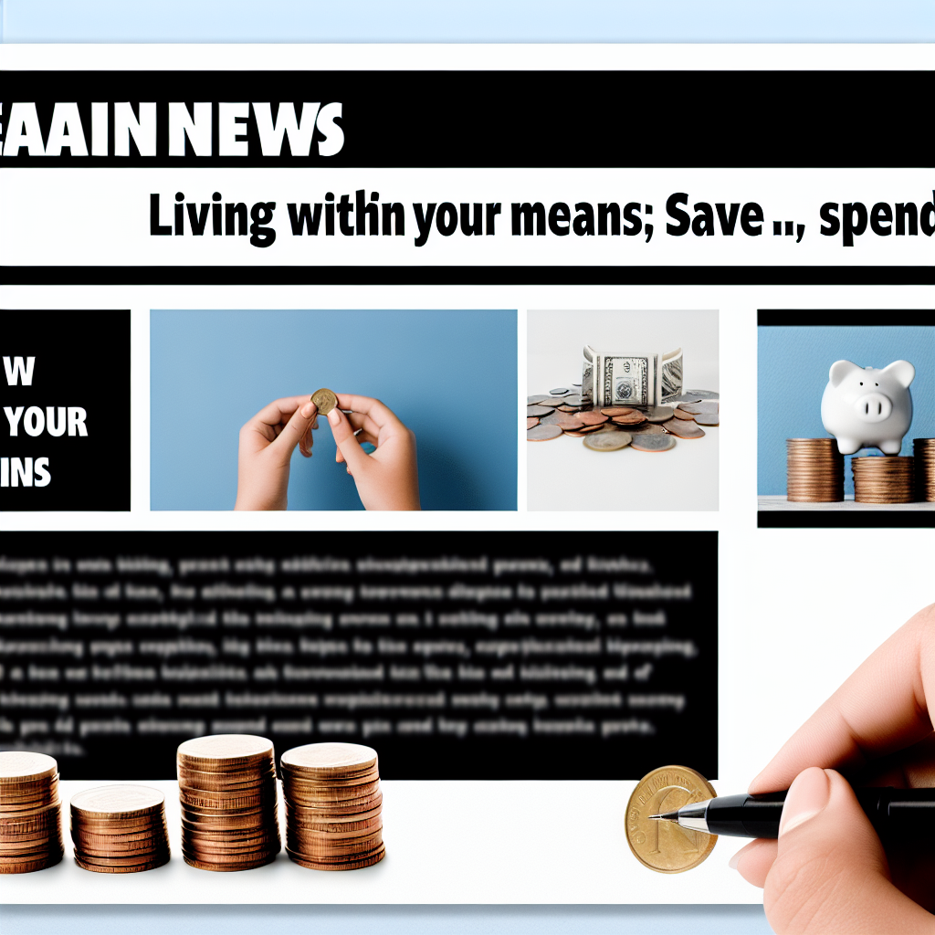 Living Within Your Means: Save More, Spend Less