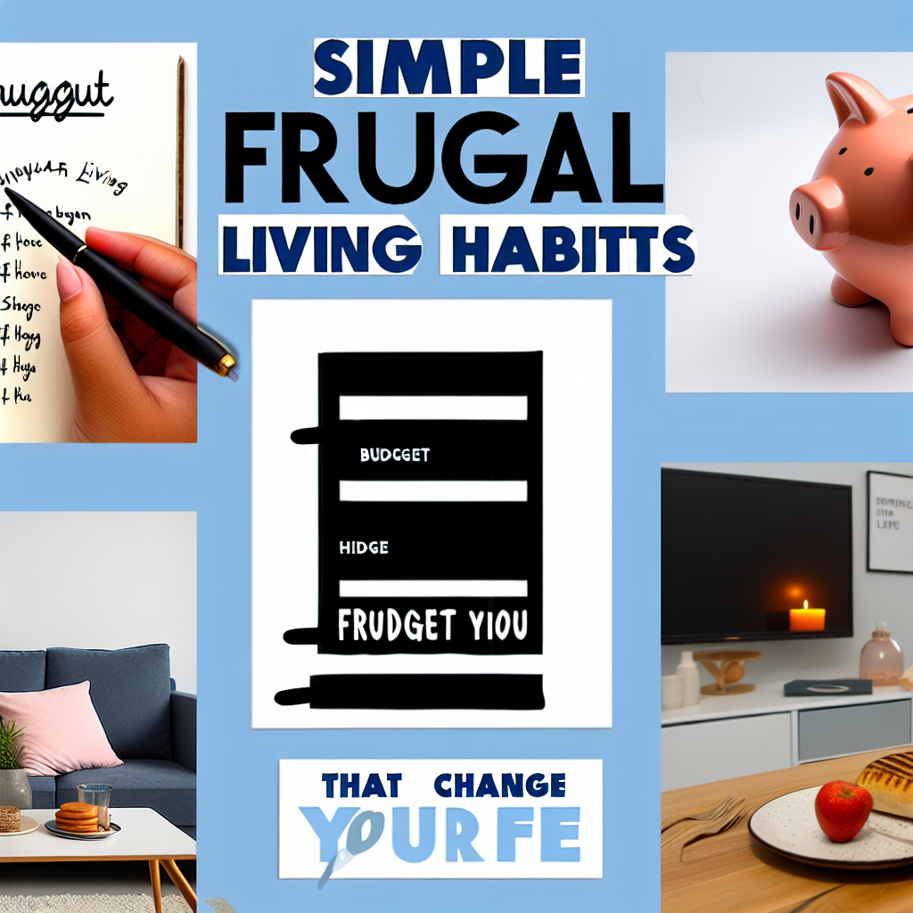 Simple Frugal Living Habits That Change Your Life